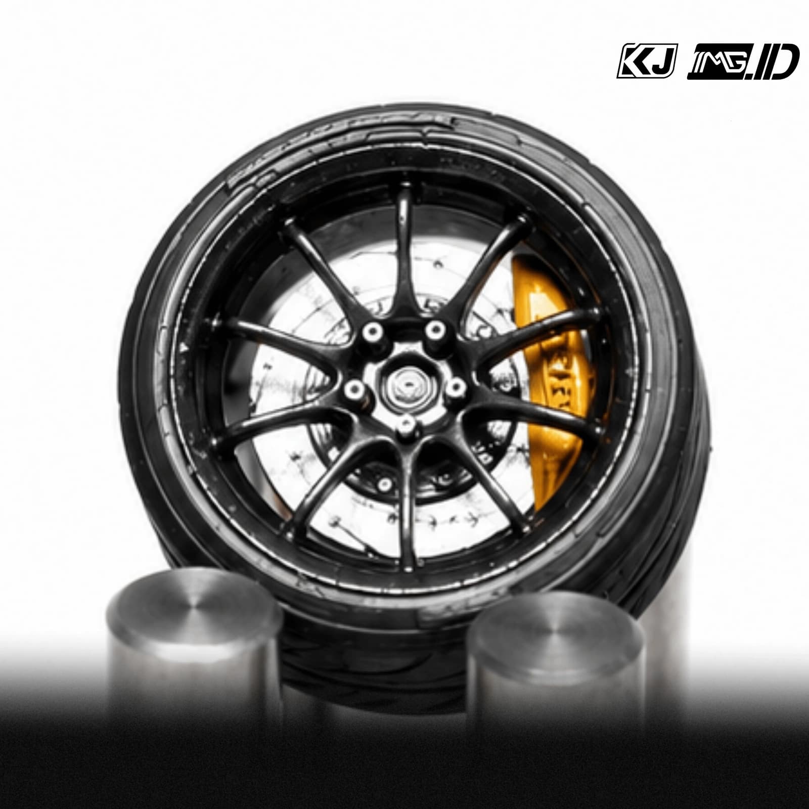 KJ Wheels 1:64 CE28 Metal Grey 9.7MM 3