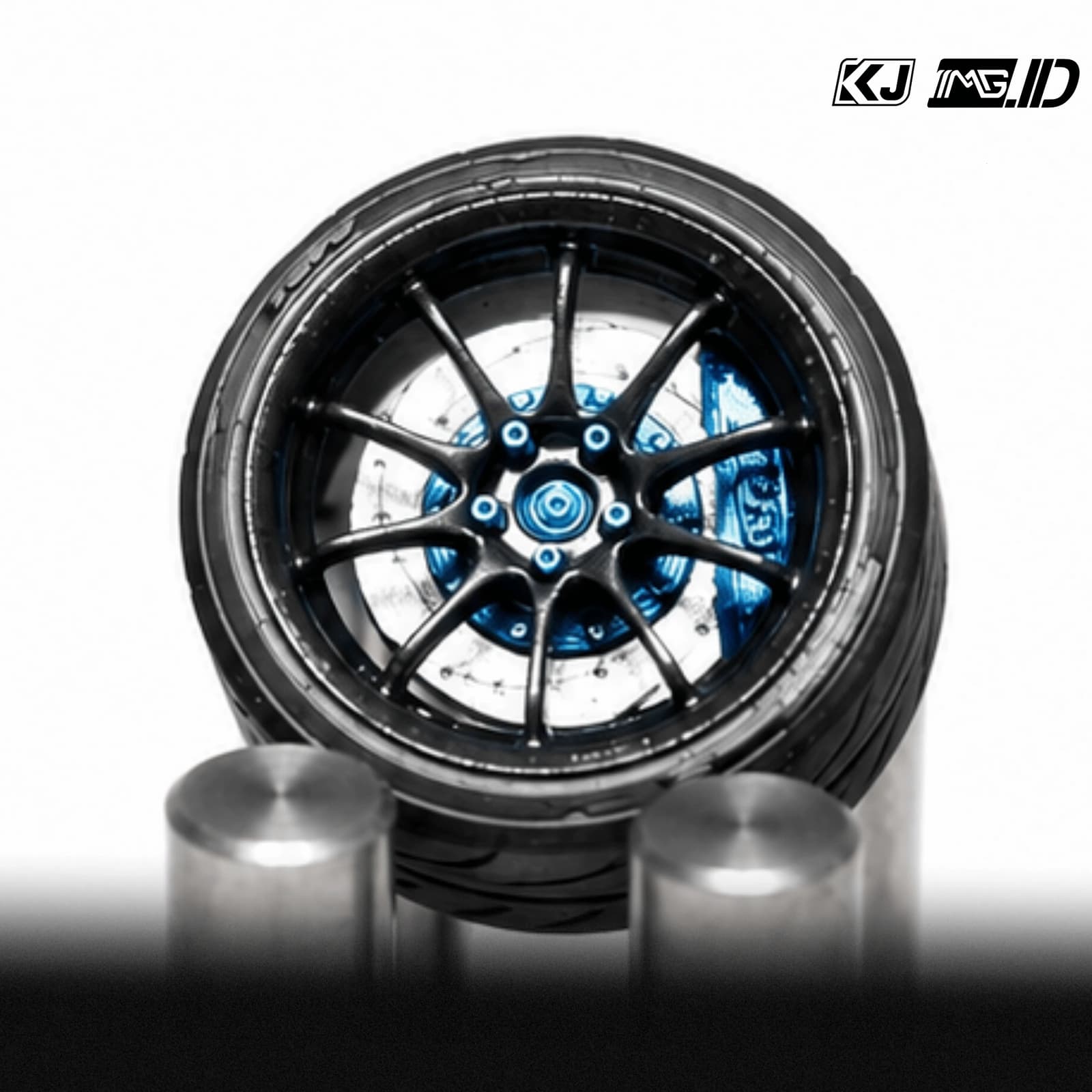 KJ Wheels 1:64 CE28 Metal Grey 9.7MM 4