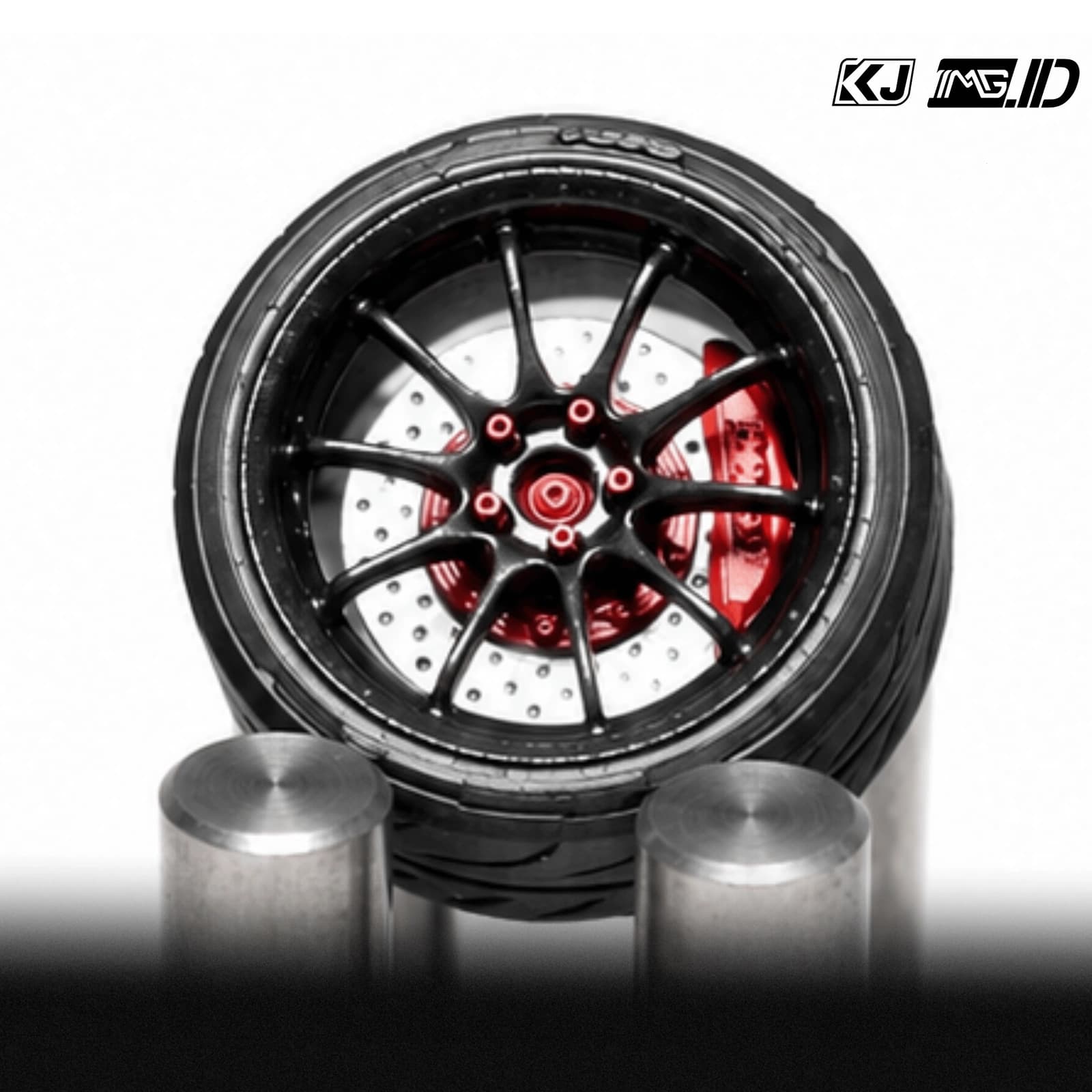KJ Wheels 1:64 CE28 Metal Grey 9.7MM 5