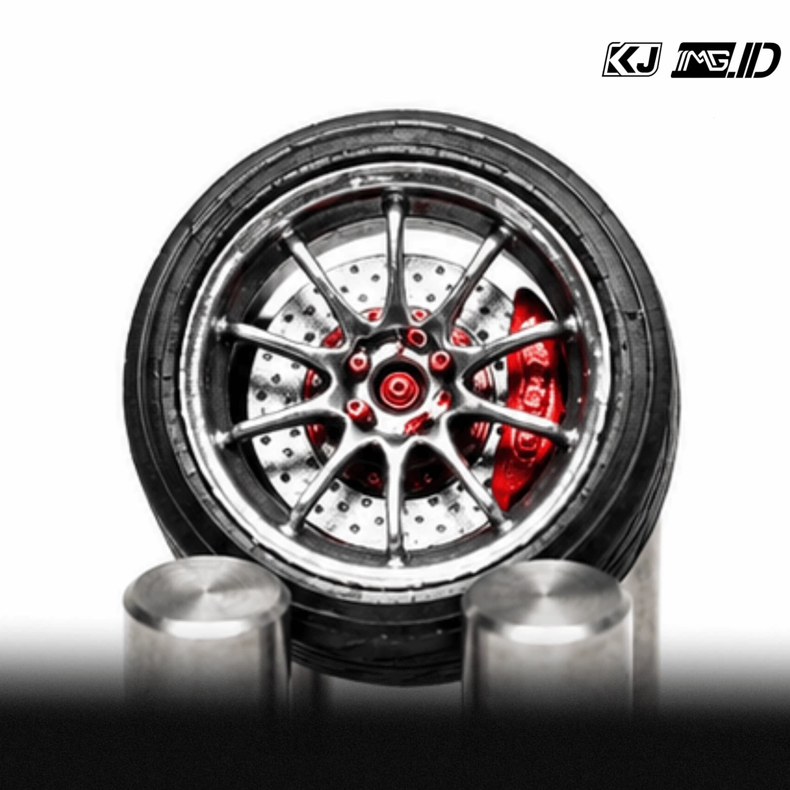 KJ Wheels 1:64 CE28 Silver 9.7MM 3