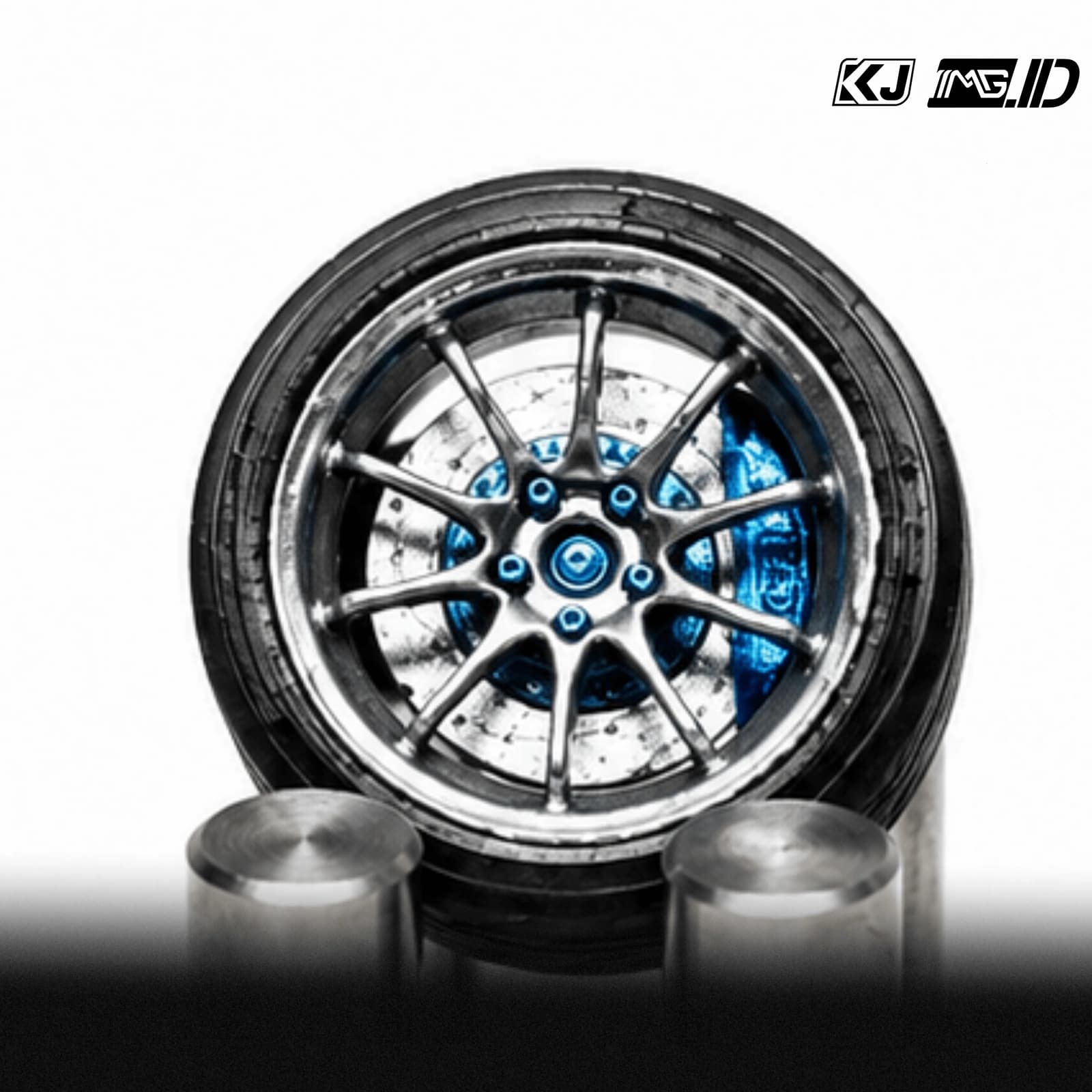 KJ Wheels 1:64 CE28 Silver 9.7MM 4