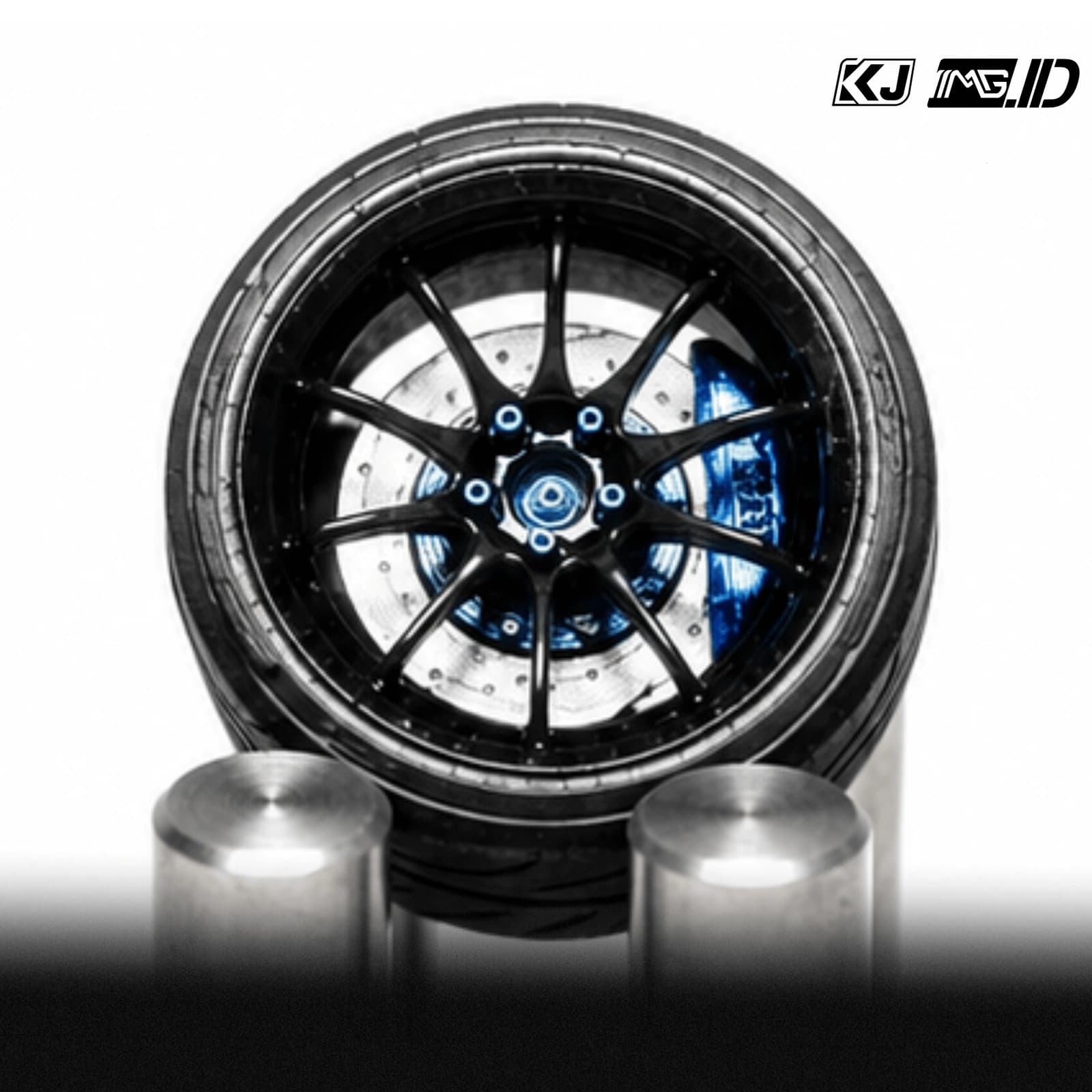 KJ Wheels 1:64 CE28 Black 9.7MM 4