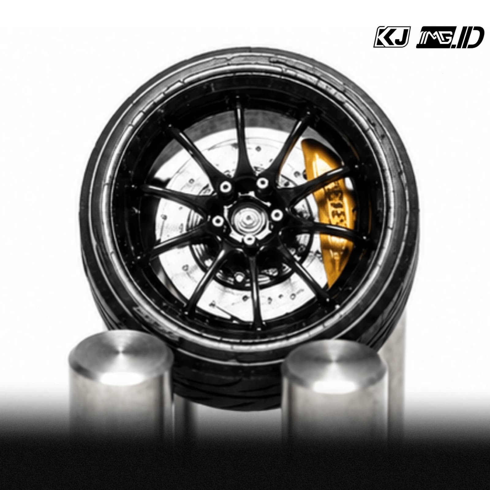 KJ Wheels 1:64 CE28 Black 9.7MM 5