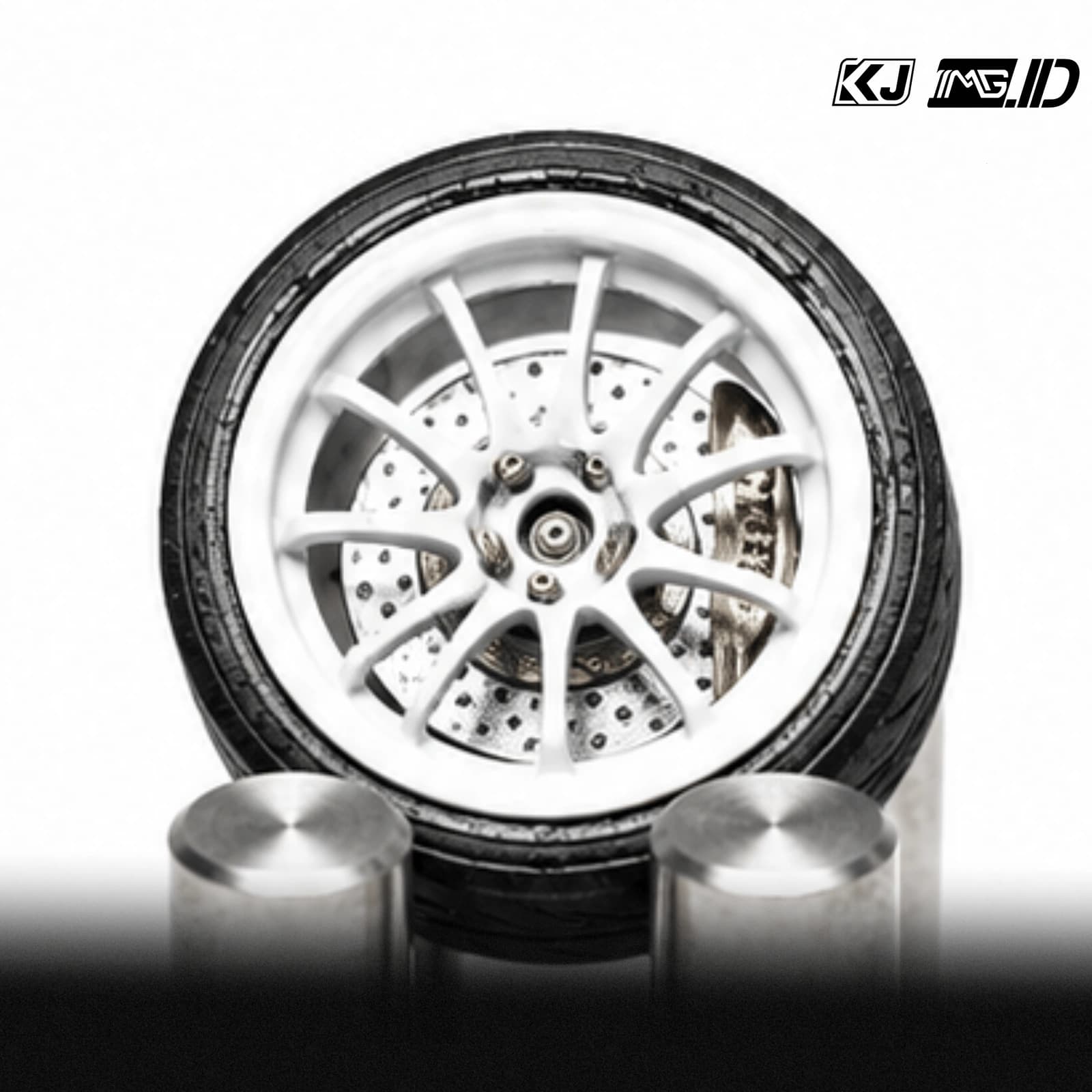 KJ Wheels 1:64 CE28 White 9.7MM 2