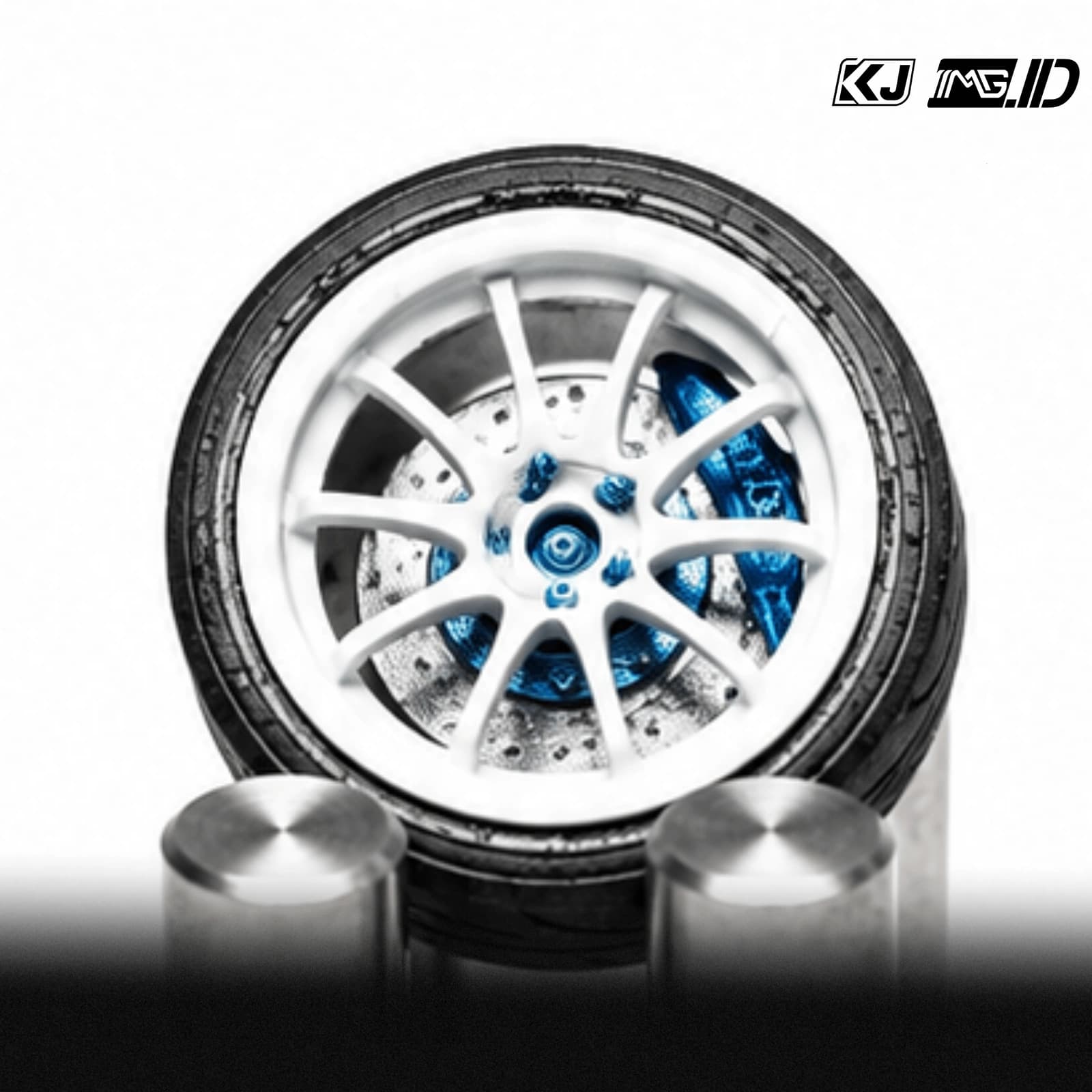 KJ Wheels 1:64 CE28 White 9.7MM 4