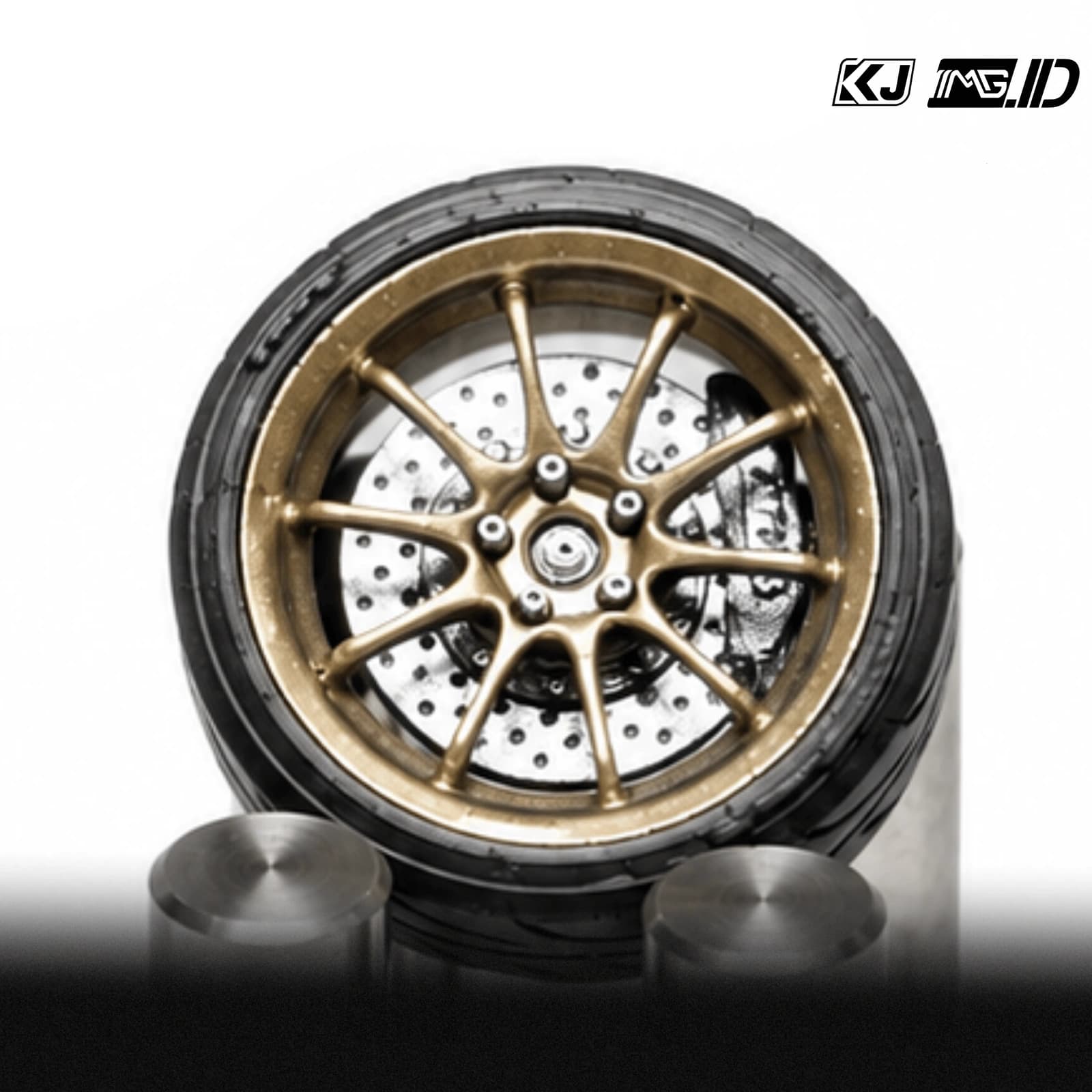 KJ Wheels 1:64 CE28 Gold 9.7MM 4