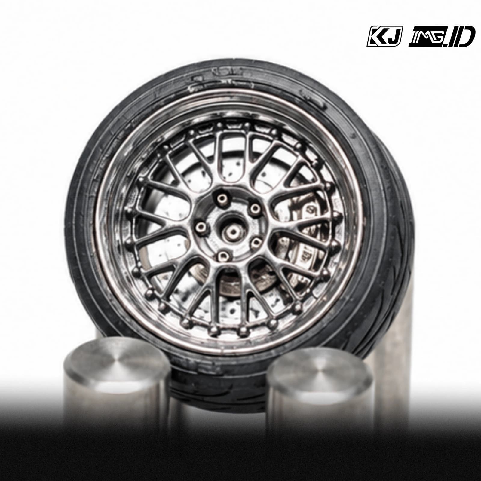 KJ Wheels 1:64 BBS E88 Silver 9.7MM 4