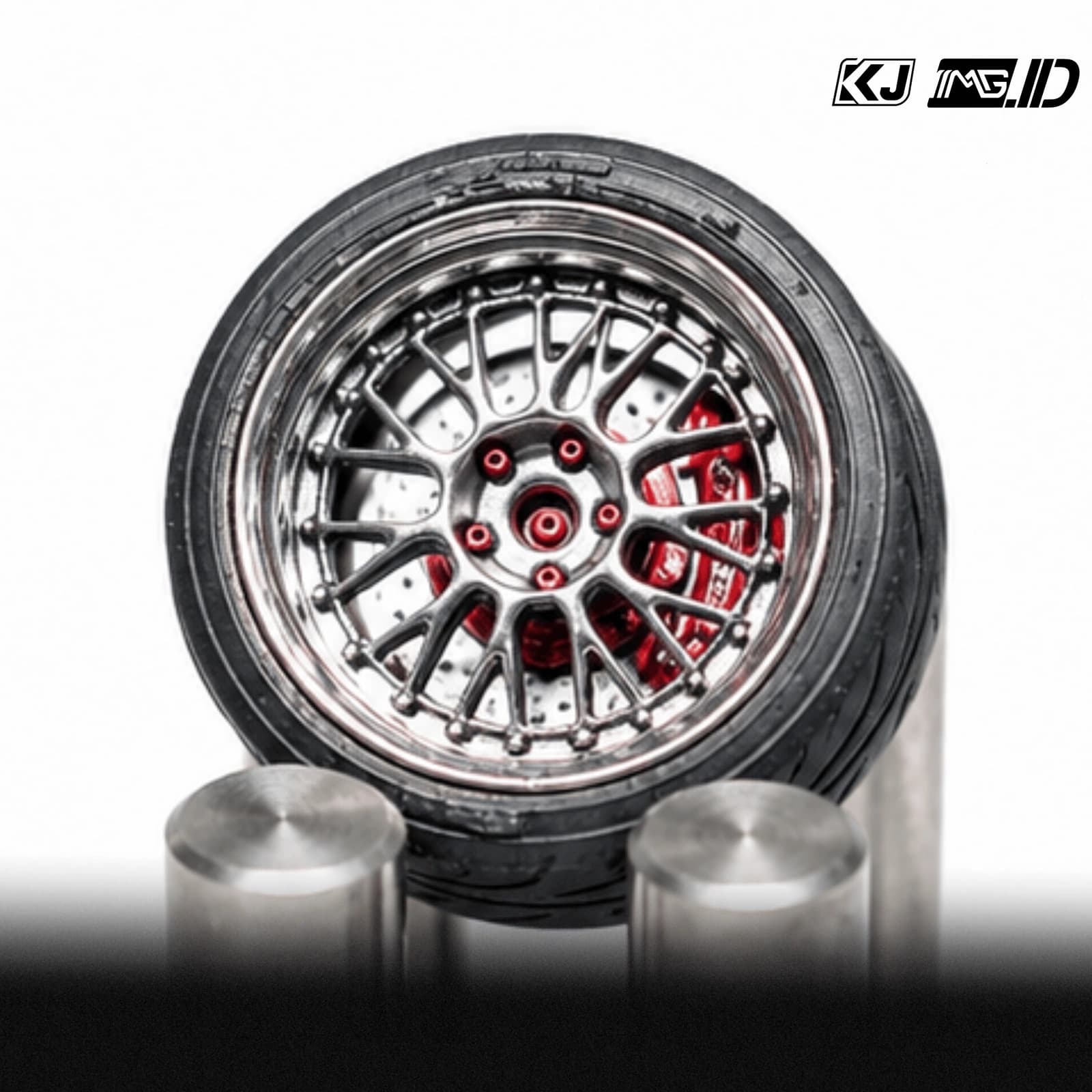 KJ Wheels 1:64 BBS E88 Silver 9.7MM 3