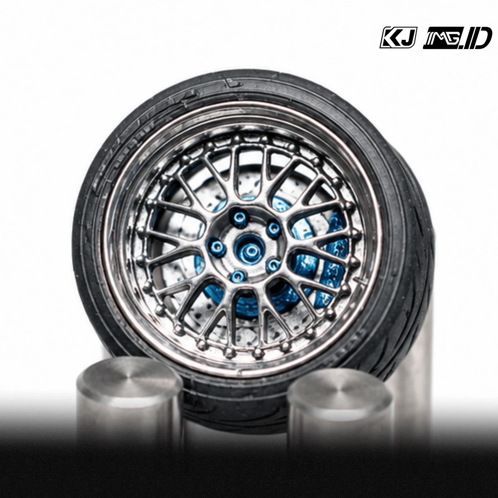 KJ Wheels 1:64 BBS E88 Silver 9.7MM 2
