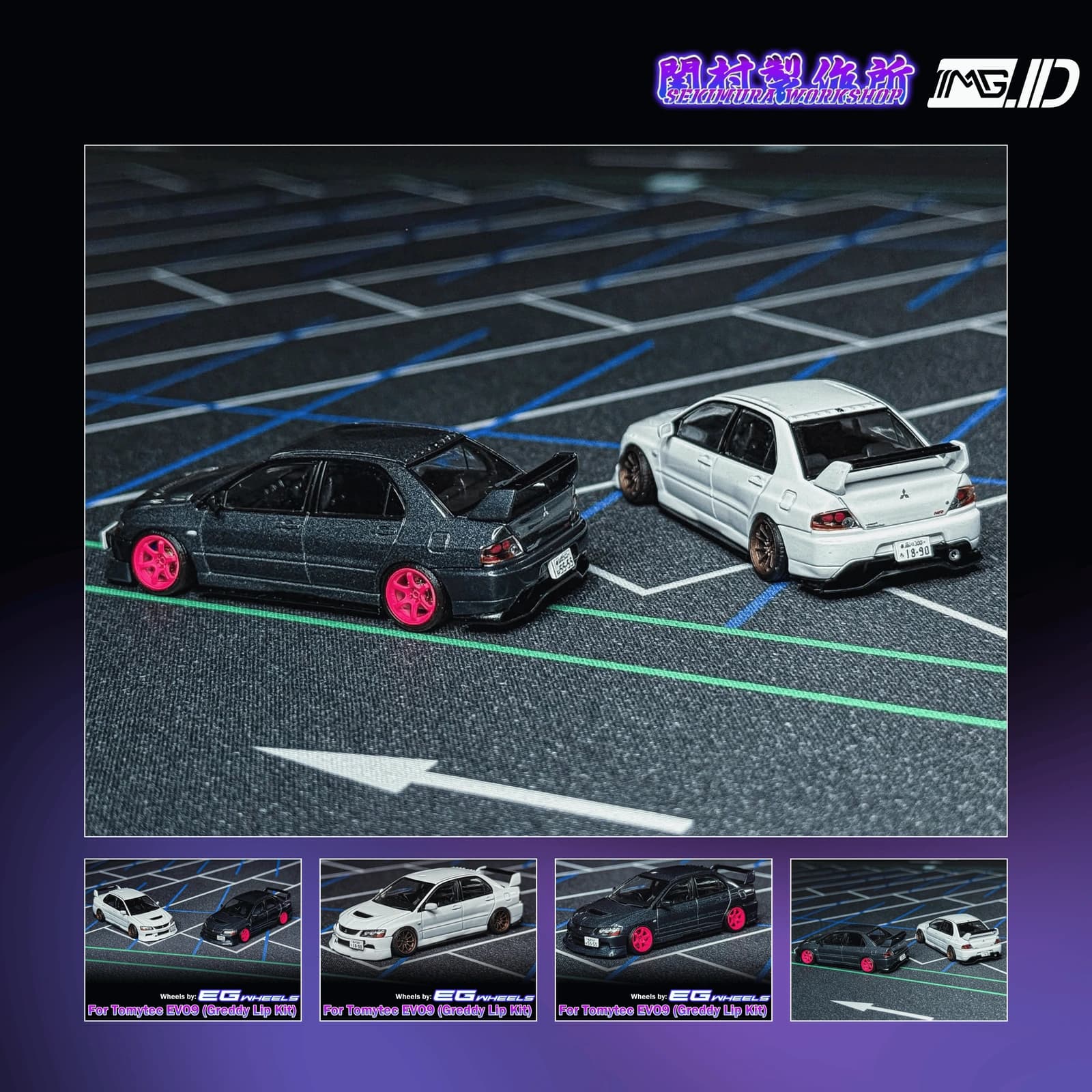 Sekimura Bodykit 1:64 Greddy Lip Kit For Tomytec Mitsubishi Evo IX 4