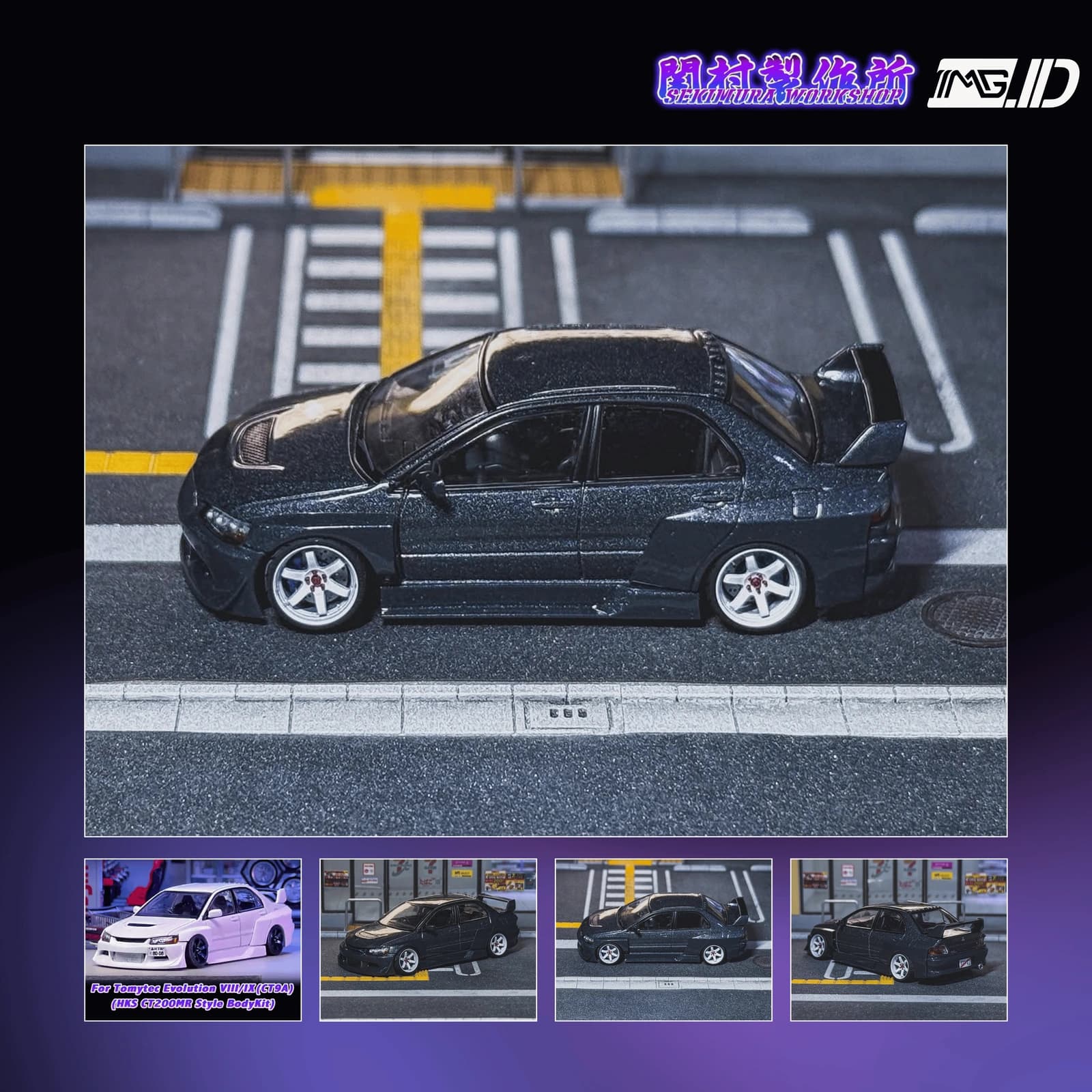 Sekimura Bodykit 1:64 HKS CT200 MR For Tomytec Mitsubishi Evo IX 2
