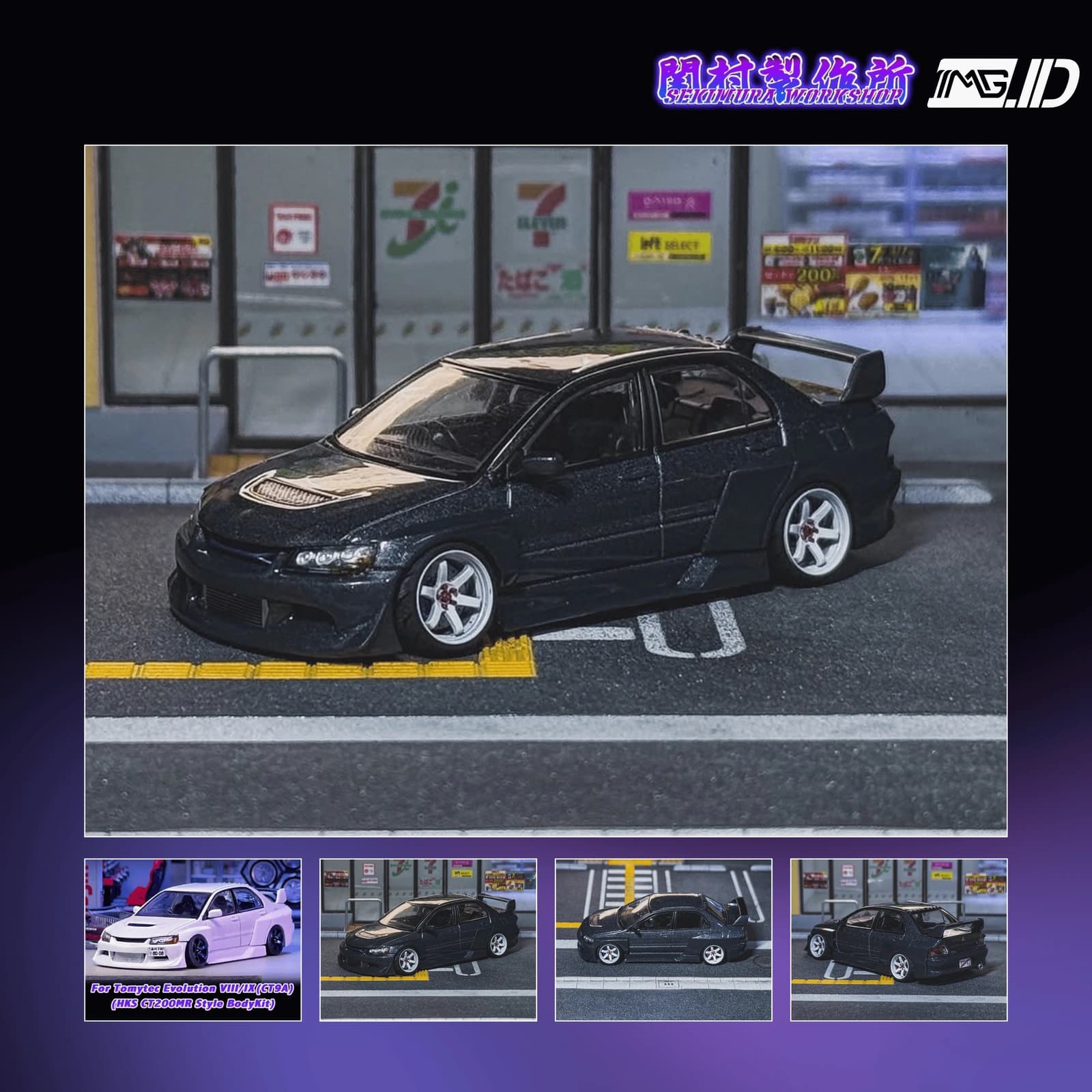 Sekimura Bodykit 1:64 HKS CT200 MR For Tomytec Mitsubishi Evo IX 3