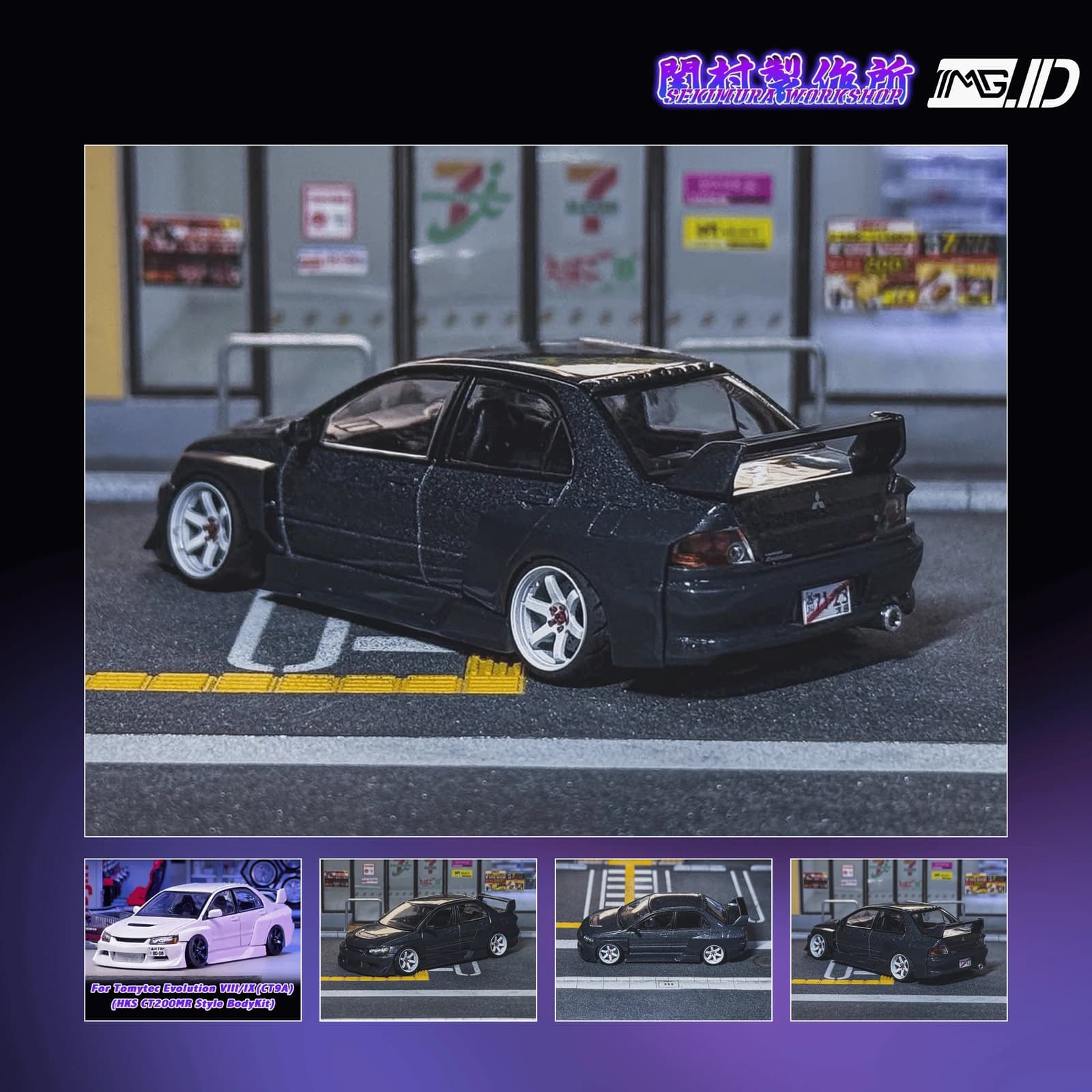 Sekimura Bodykit 1:64 HKS CT200 MR For Tomytec Mitsubishi Evo IX 4