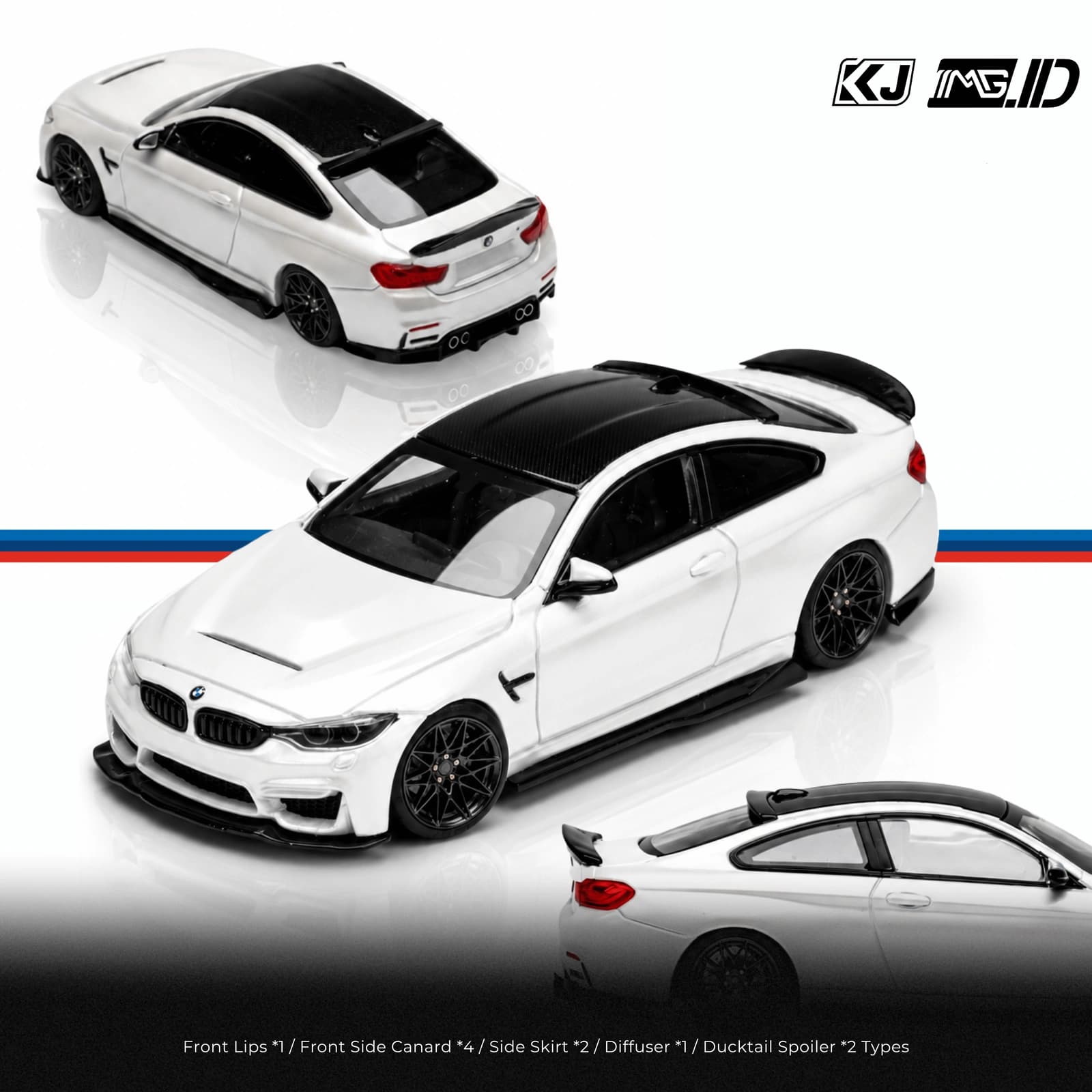 KJ Bodykit 1:64 Yunyue Ducktail Bodykit For Henson and Heaven BMW M4 CS F82 Black