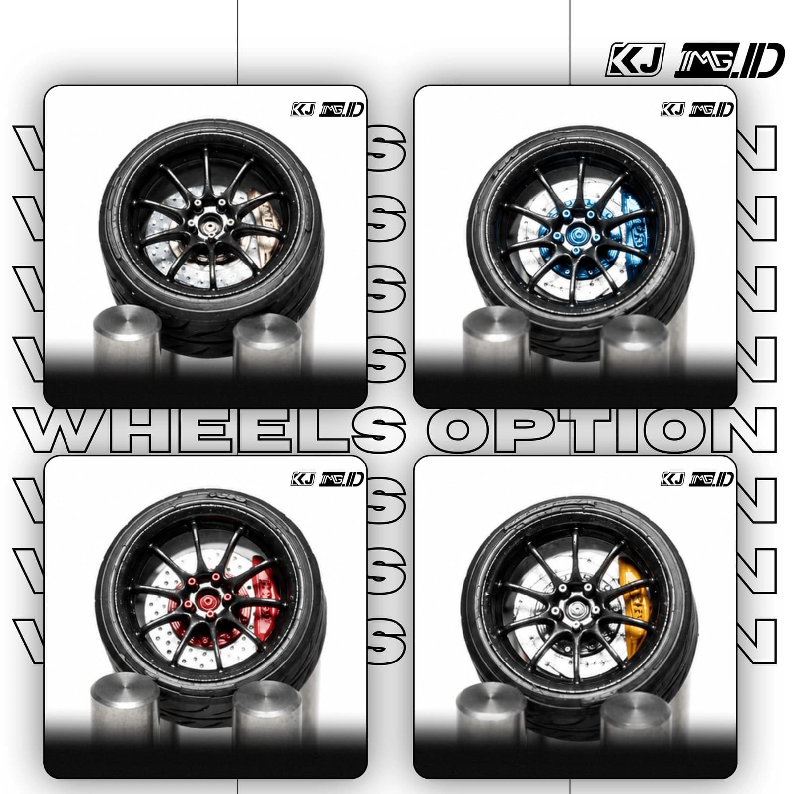 KJ Wheels 1:64 CE28 Metal Grey 9.7MM
