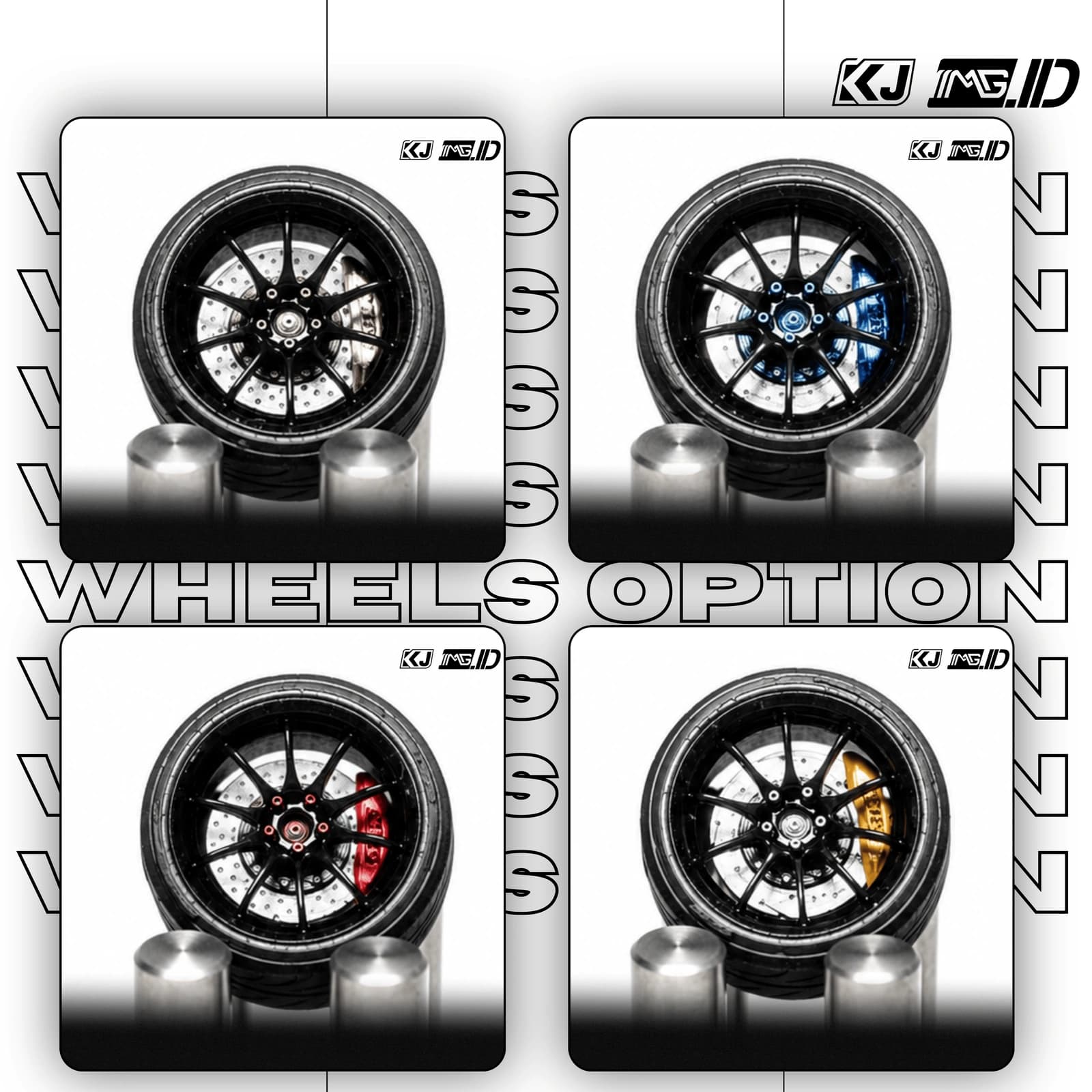 KJ Wheels 1:64 CE28 Black 9.7MM