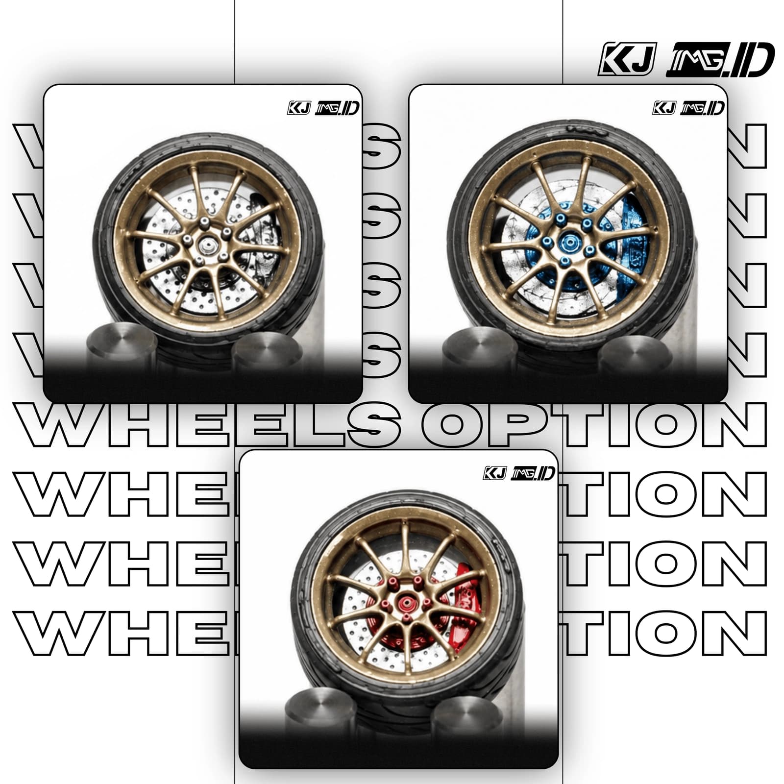 KJ Wheels 1:64 CE28 Gold 9.7MM