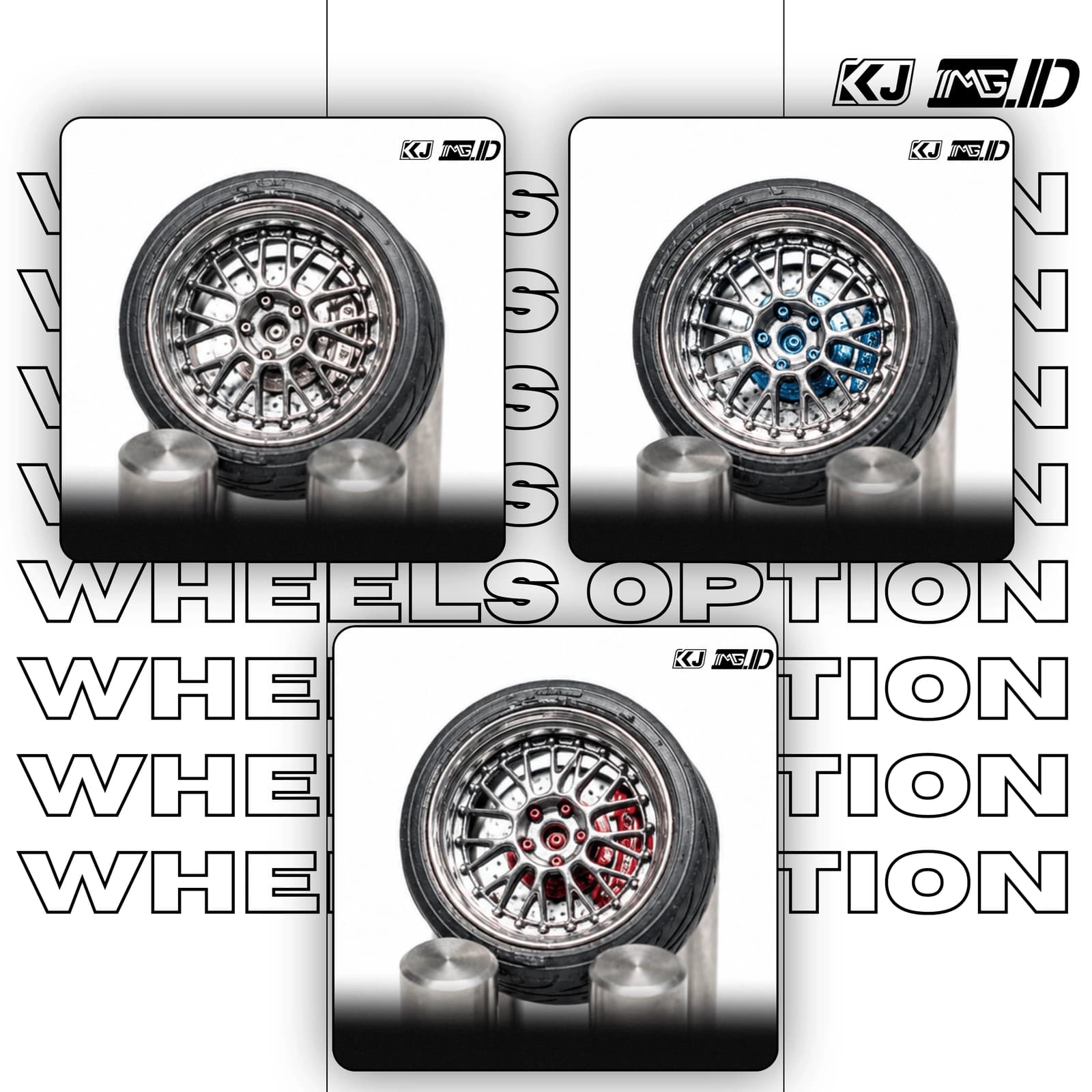 KJ Wheels 1:64 BBS E88 Silver 9.7MM