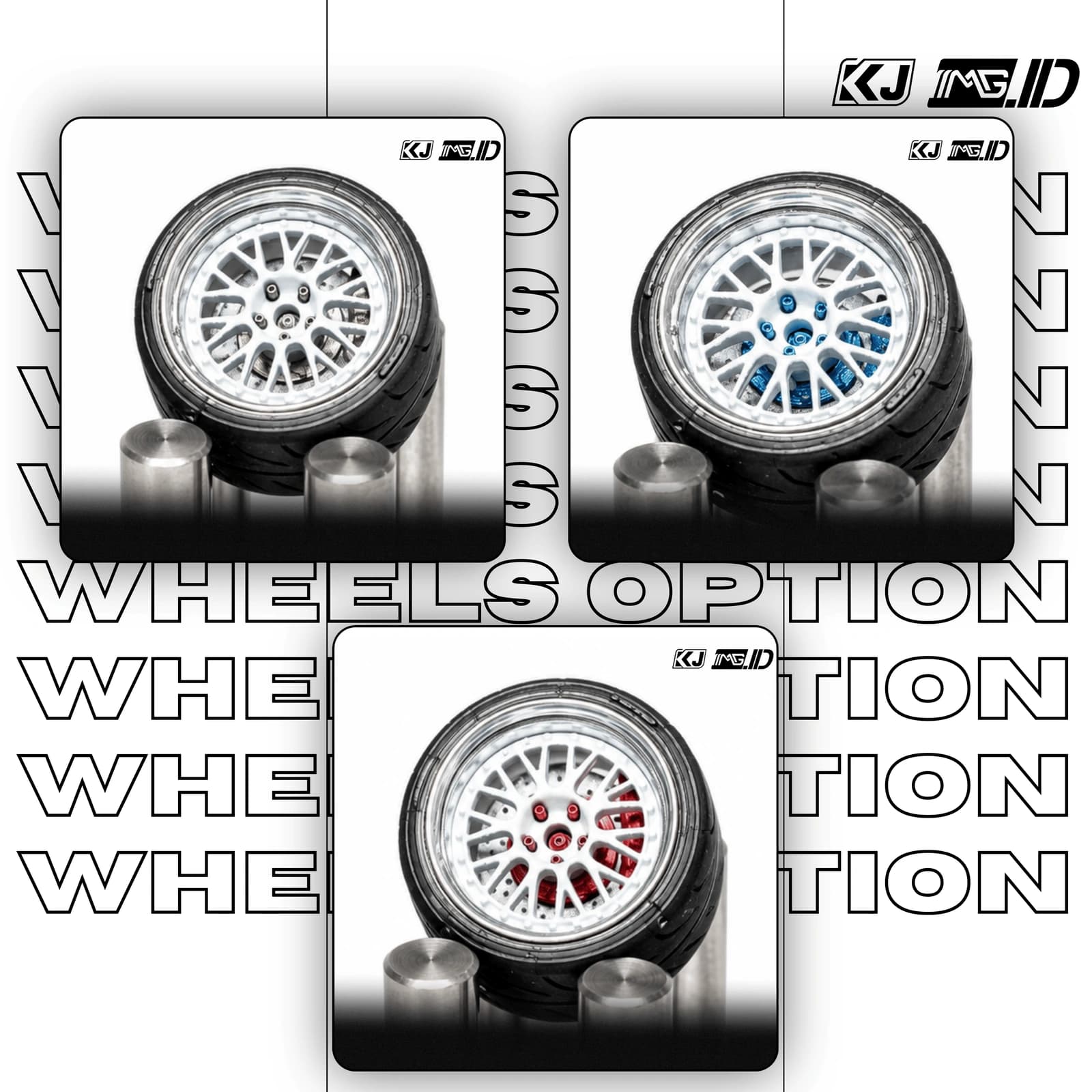 KJ Wheels 1:64 BBS E88 White 9.7MM