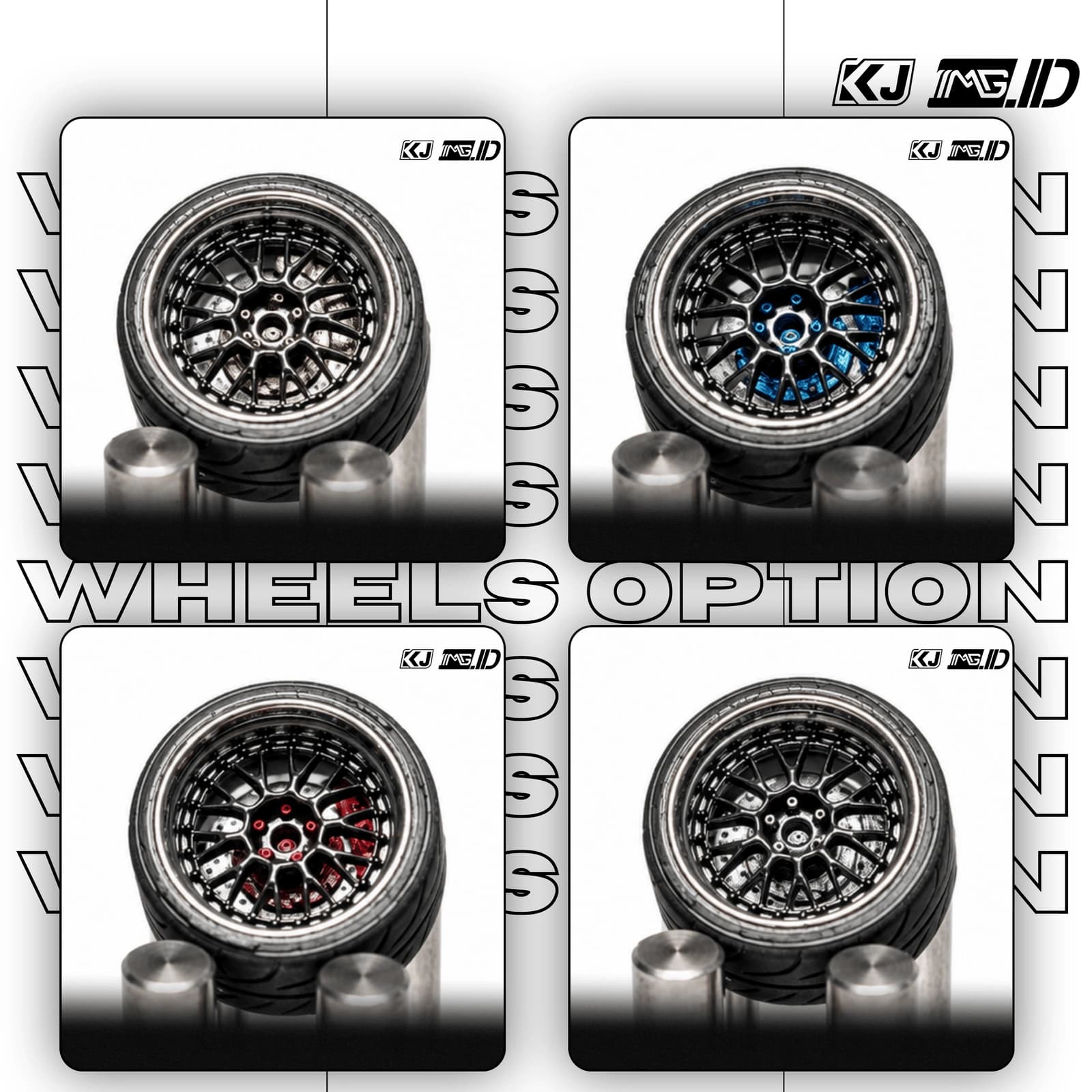 KJ Wheels 1:64 BBS E88 Black 9.7MM