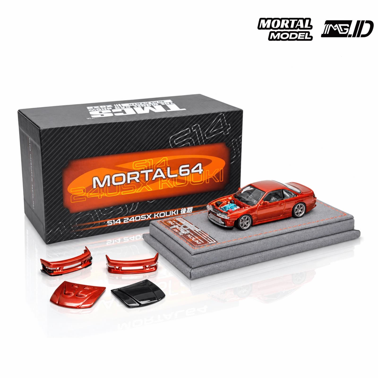 Mortal Model 1:64 Nissan Silvia S14 Lang 240SX Kouki Orange TMCS Malaysia 2026 Limited 799 Pcs