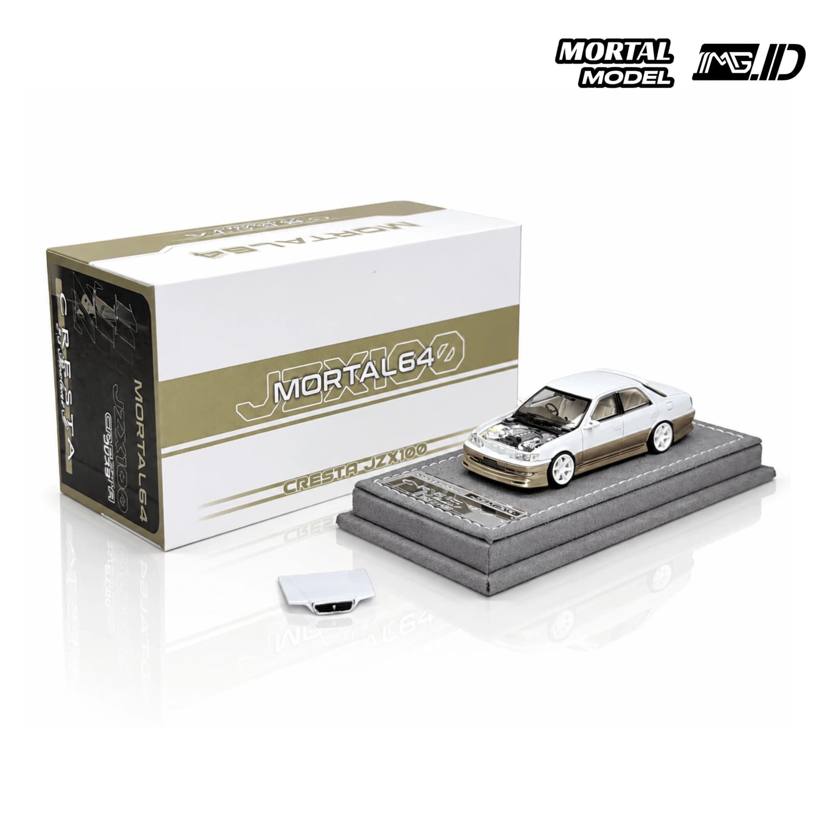 Mortal Model 1:64 Toyota Cresta 2.5 Roulant G Gold and White Limited 1499 Pcs