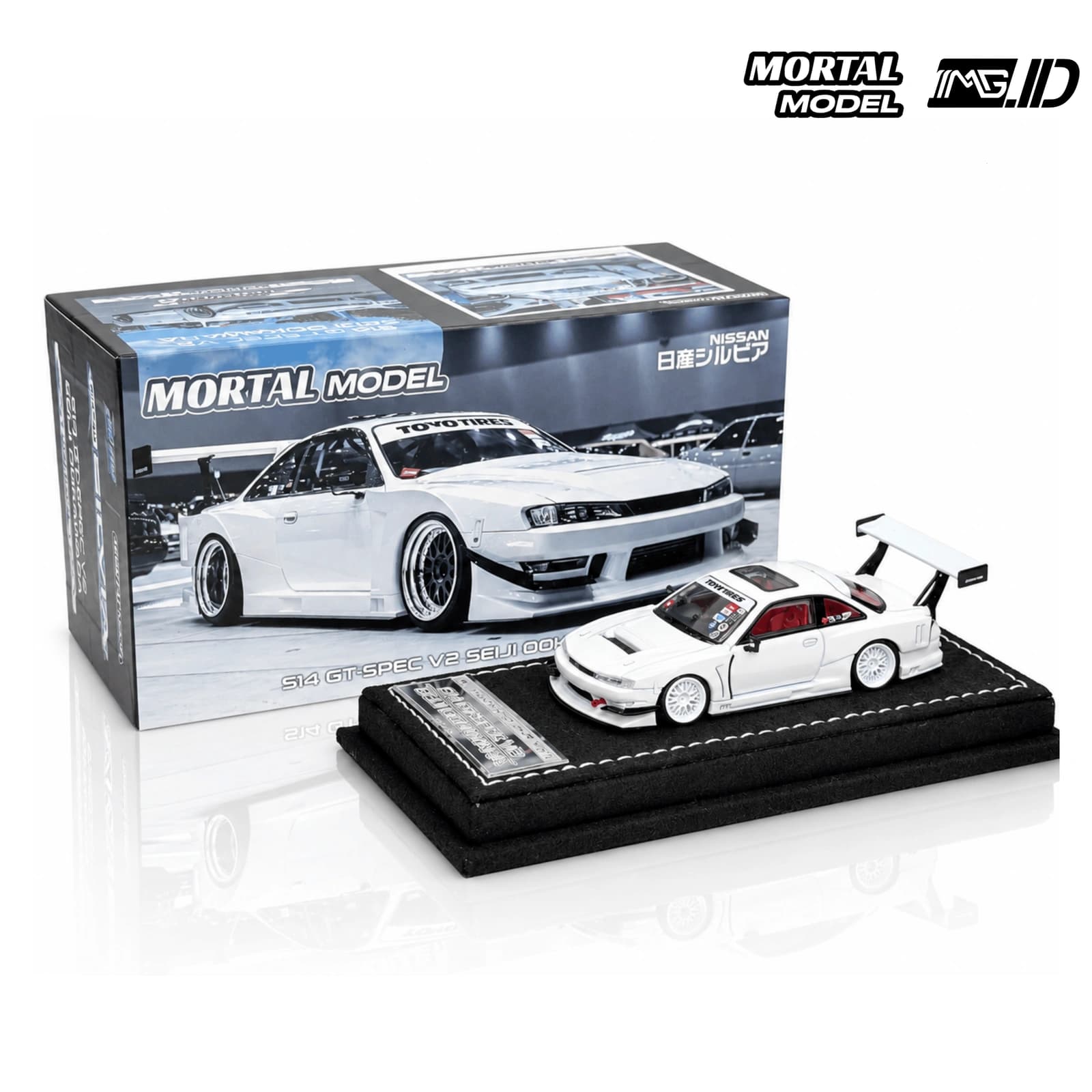 Mortal Model 1:64 Nissan Silvia S14 Seiji Ookawara V2 White Special Malaya Hobby Shop 2025 Limited 499 Pcs