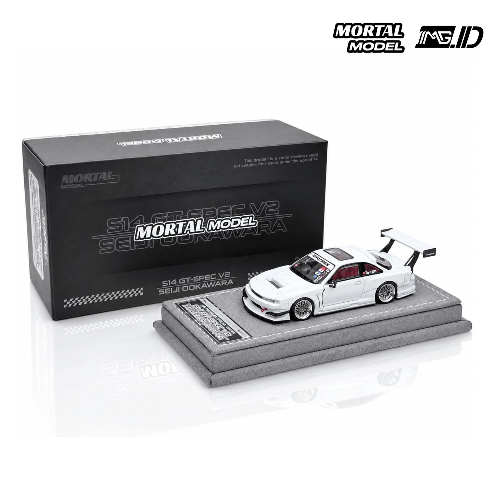 Mortal Model 1:64 Nissan Silvia S14 Seiji Ookawara V2 APA XPO CHINA 2025 Pearl White (Regular)Limited 899 Pcs