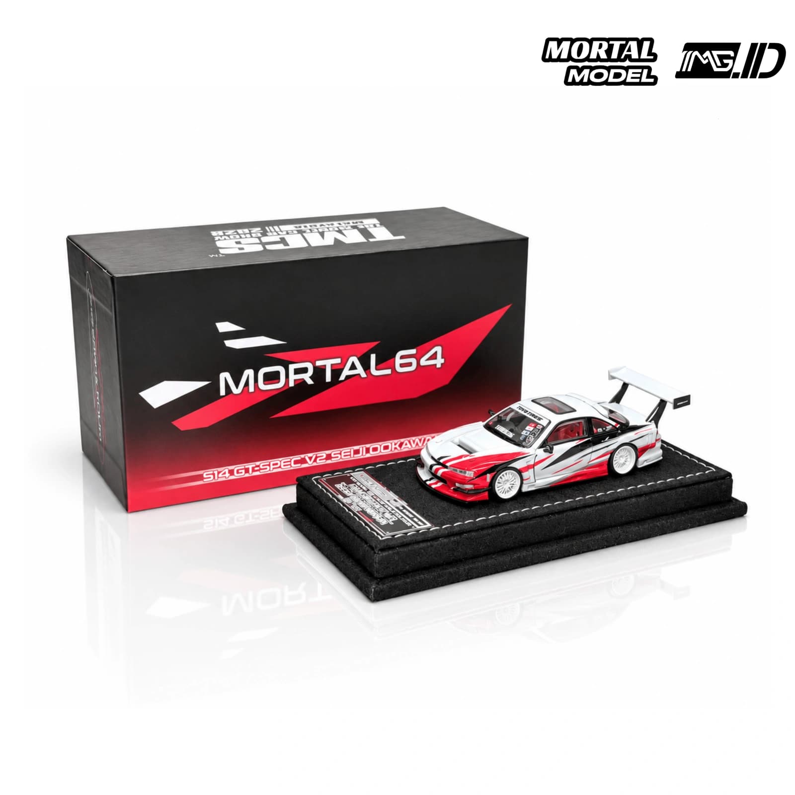 Mortal Model 1:64 Nissan Silvia S14 Seiji Ookawara V2 White TMCS Malaysia White Limited 799 pcs