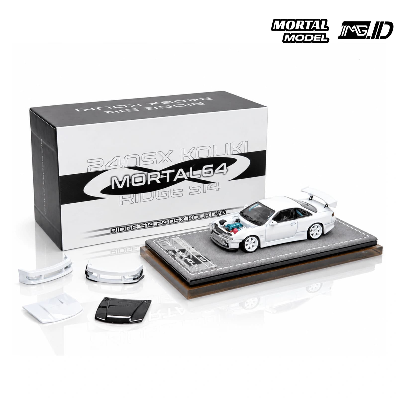 Mortal Model 1:64 Nissan Silvia S14 Ridge 240SX Kouki White Limited 1999 Pcs