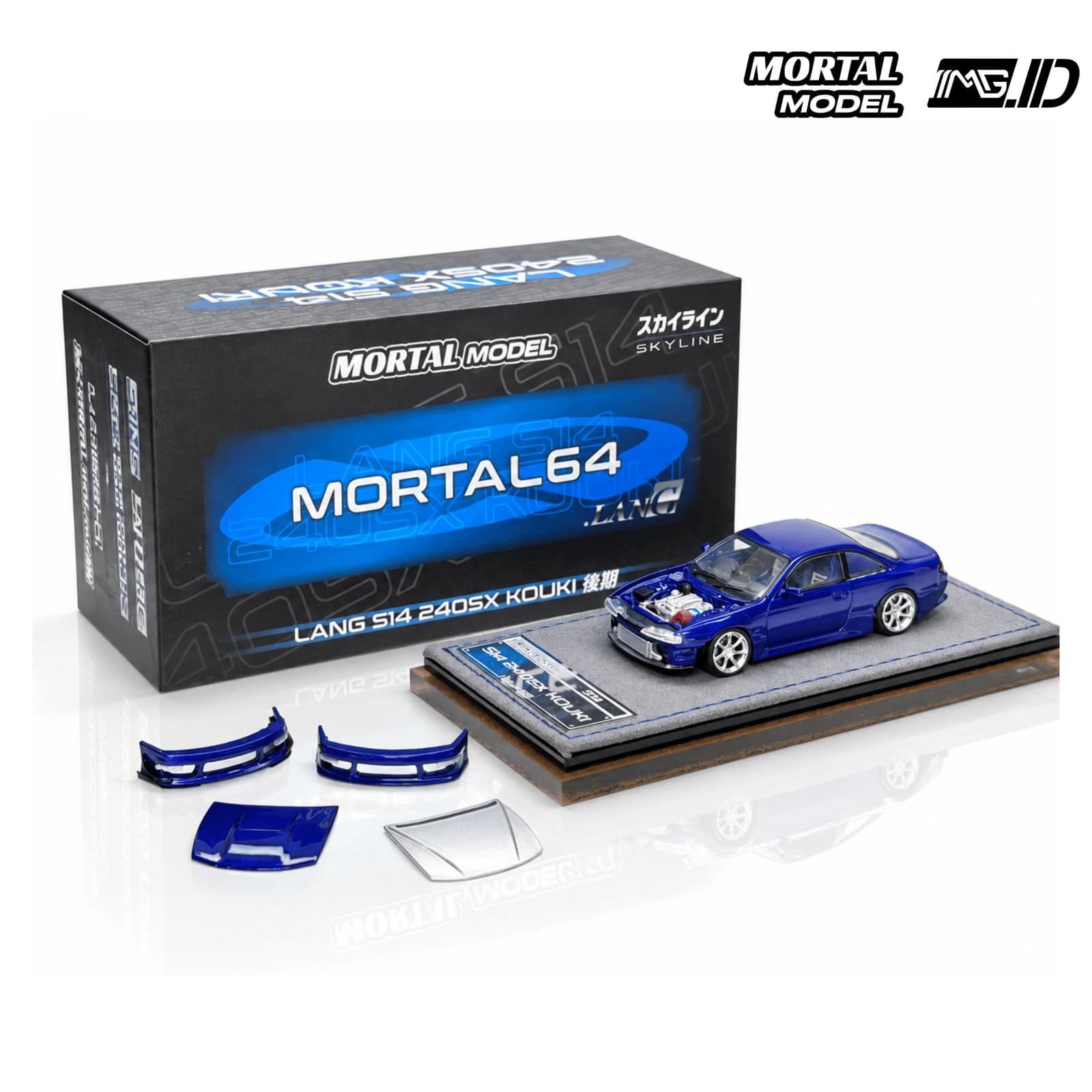 Mortal Model 1:64 Nissan Silvia S14 Lang 240SX Kouki Midnight Blue Limited 999 Pcs