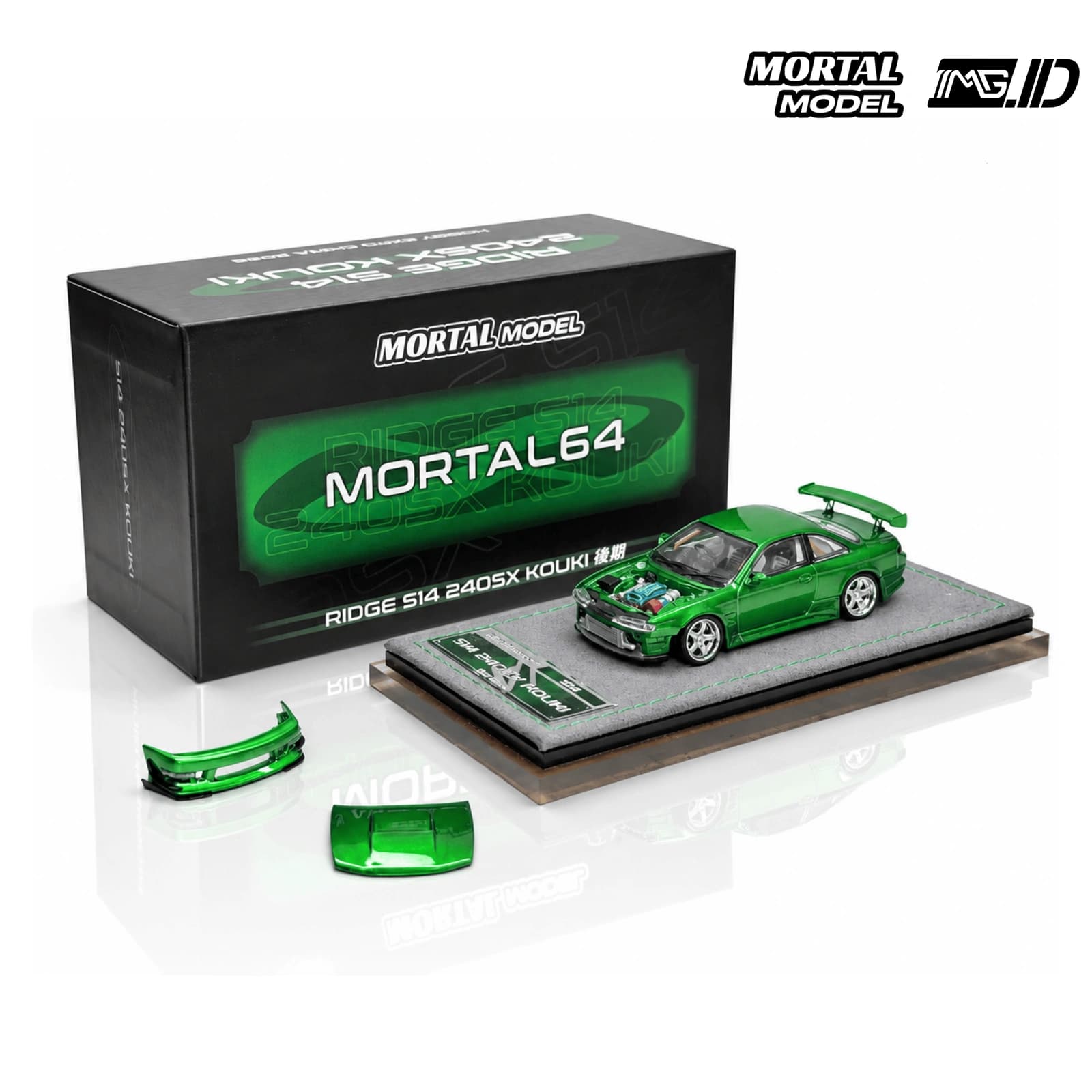 Mortal Model 1:64 NIssan Silvia S14 Ridge 240SX Kouki Green (Reguler) Limited 999 pcs