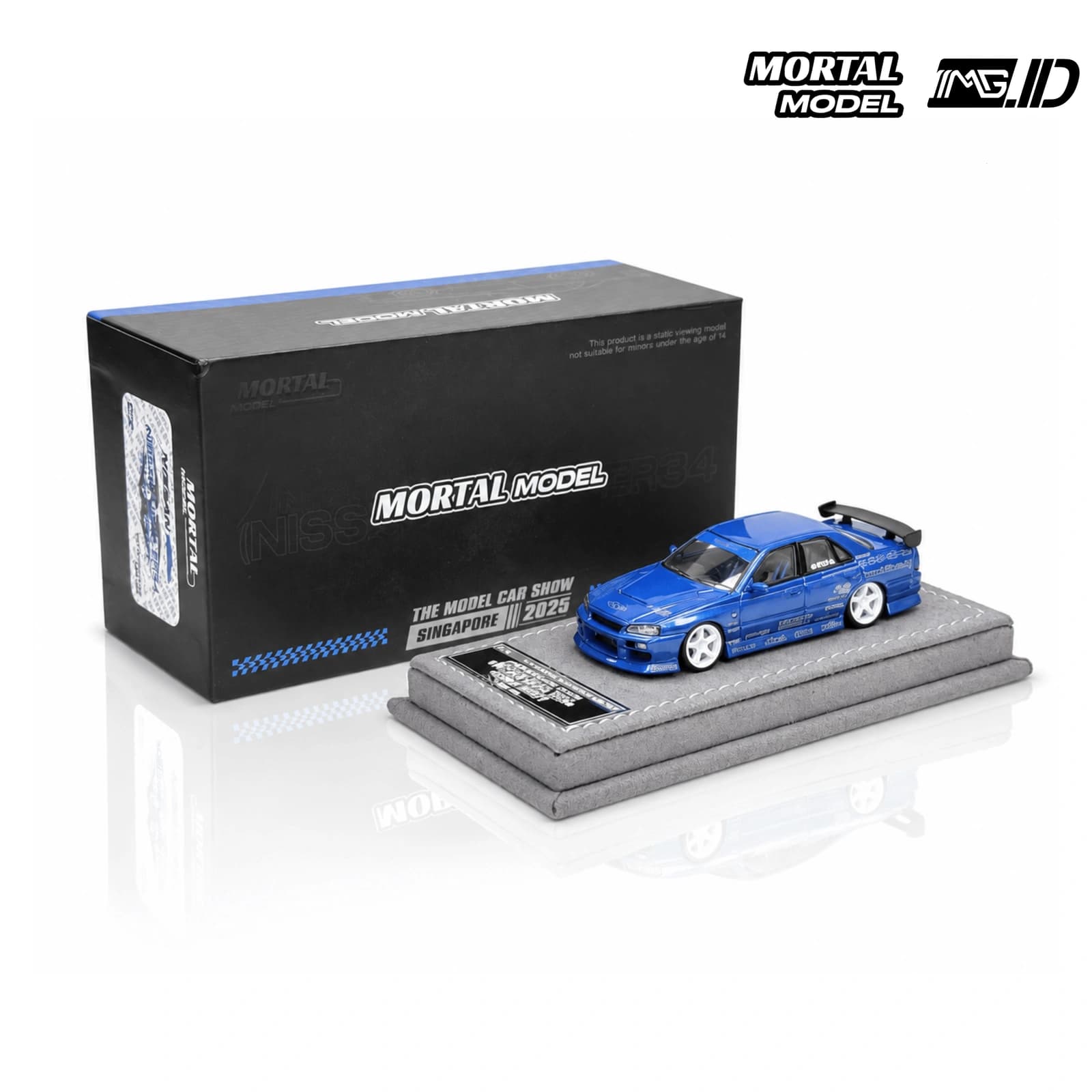 Mortal Model 1:64 Nissan Skyline Uras ER34 TMCS Singapore 2025 Pearl Blue Limited 799 Pcs
