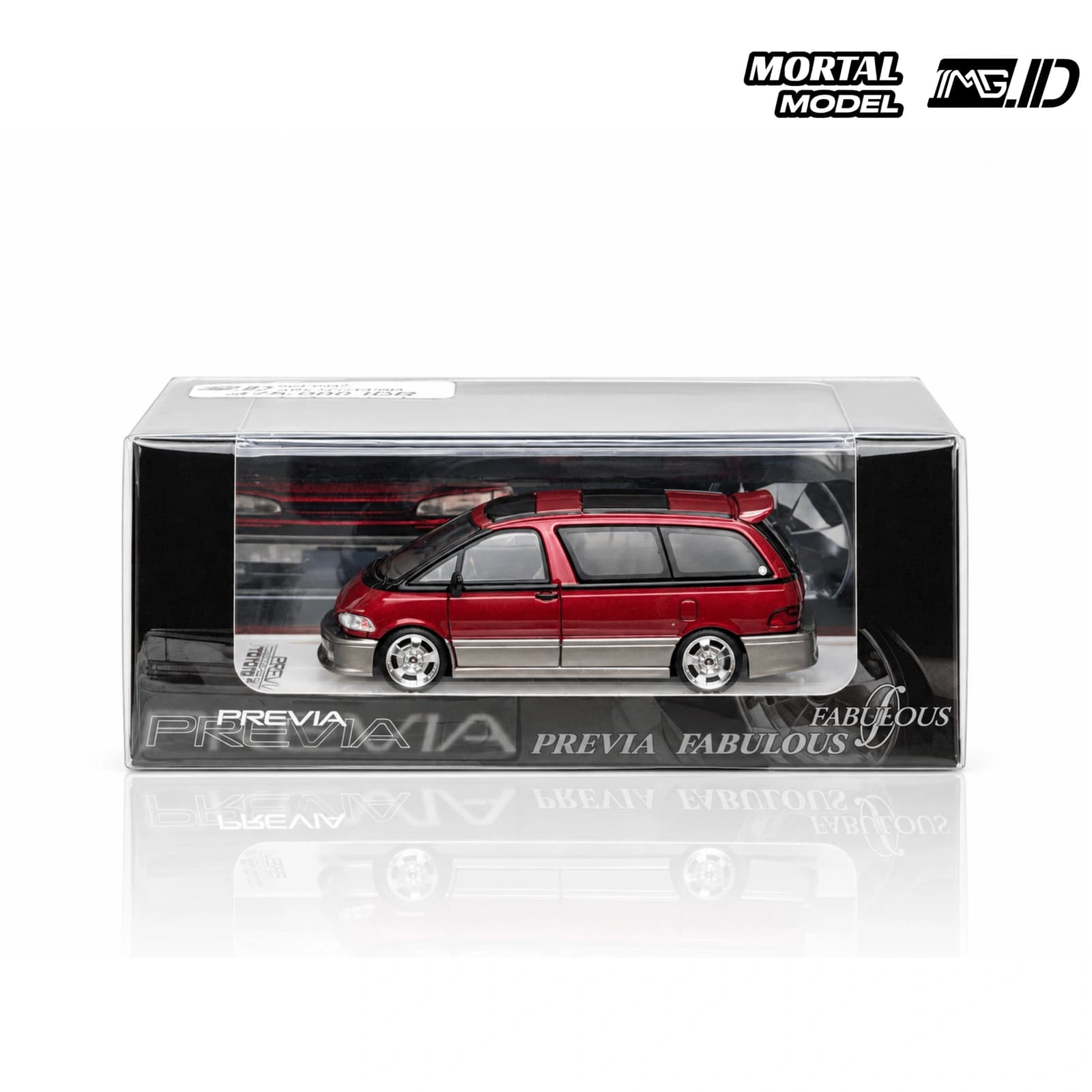 Mortal Model 1:64 Toyota Previa Red and Grey APA XPO China 2025 Limited 999 Pcs