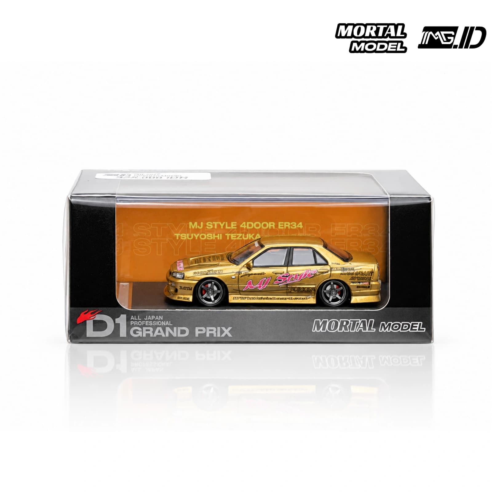 Mortal Model 1:64 Nissan Skyline ER34 MJ Style Tsuyoshi Tezuka D1GP Gold Limited 999 Pcs