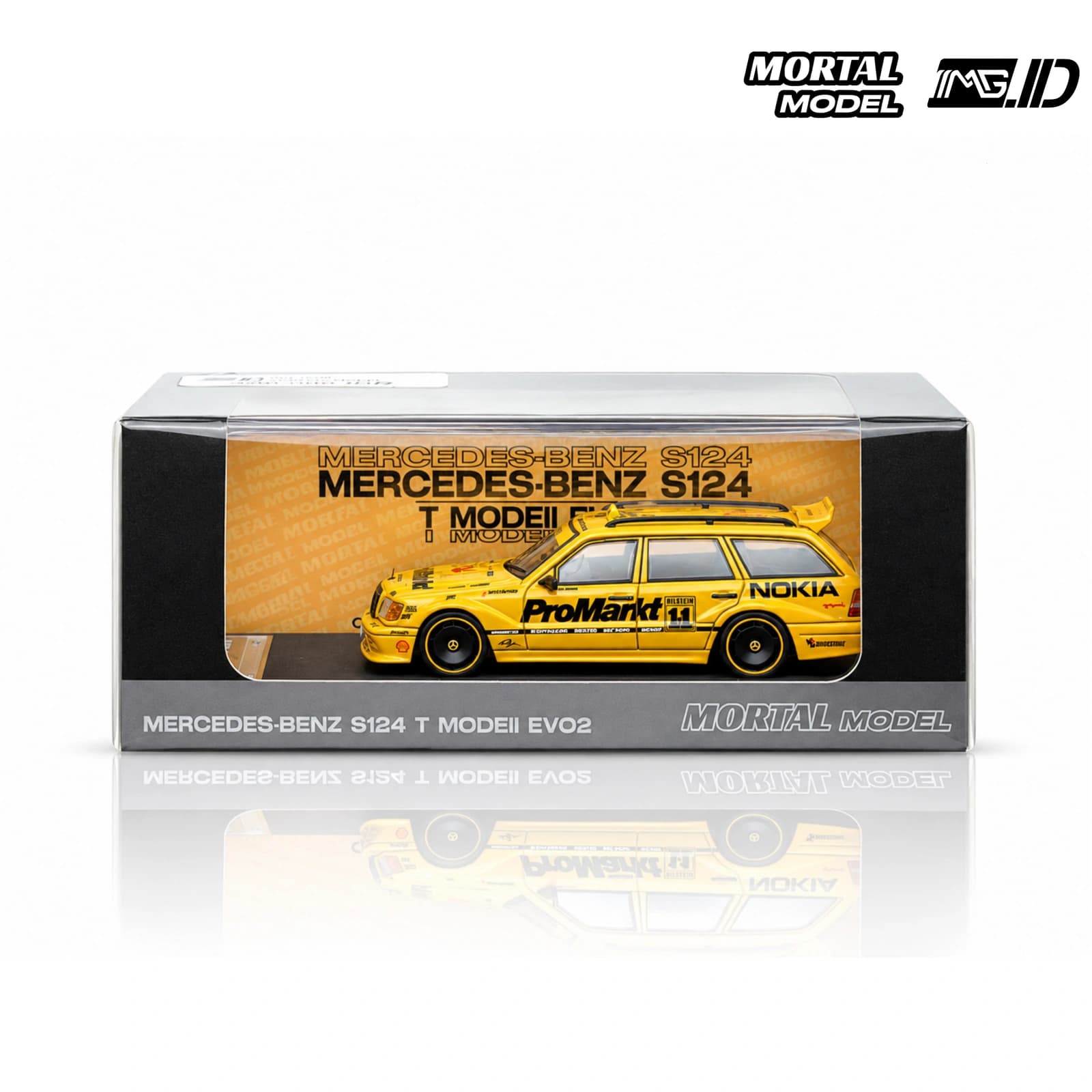 Mortal Model 1:64 Mercedes Benz S124 Yellow Limited 999 Pcs