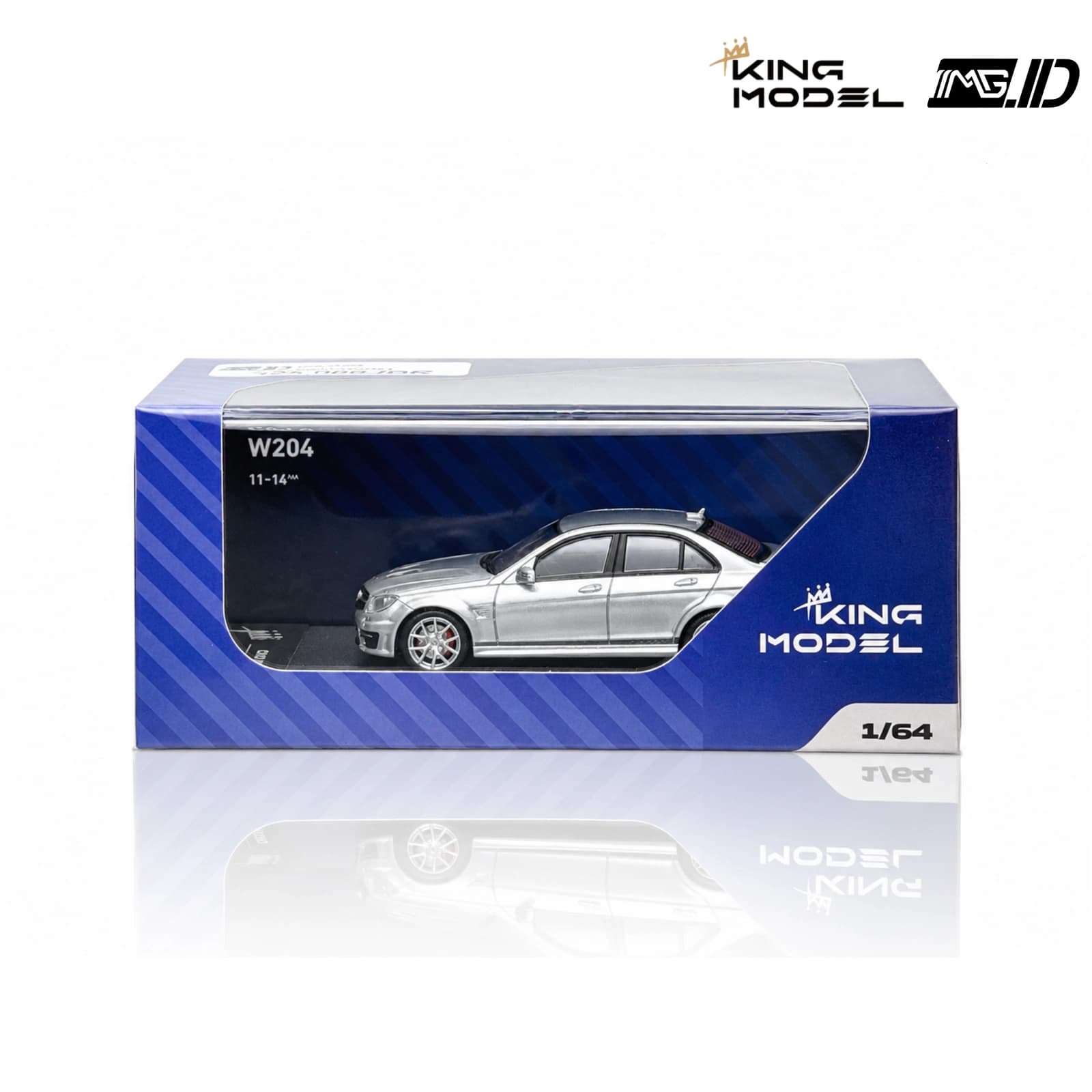 King Model 1:64 Mercedes Benz C63 AMG W204 Silver Limited 999pcs